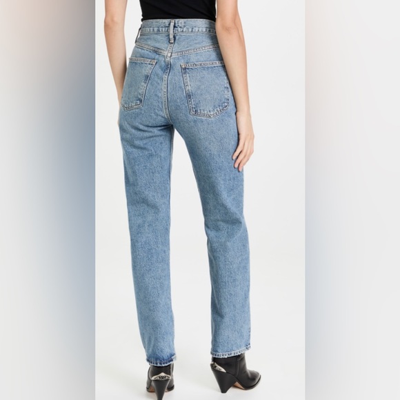 Agolde Blue Straight Leg Jeans - Picture 2 of 8